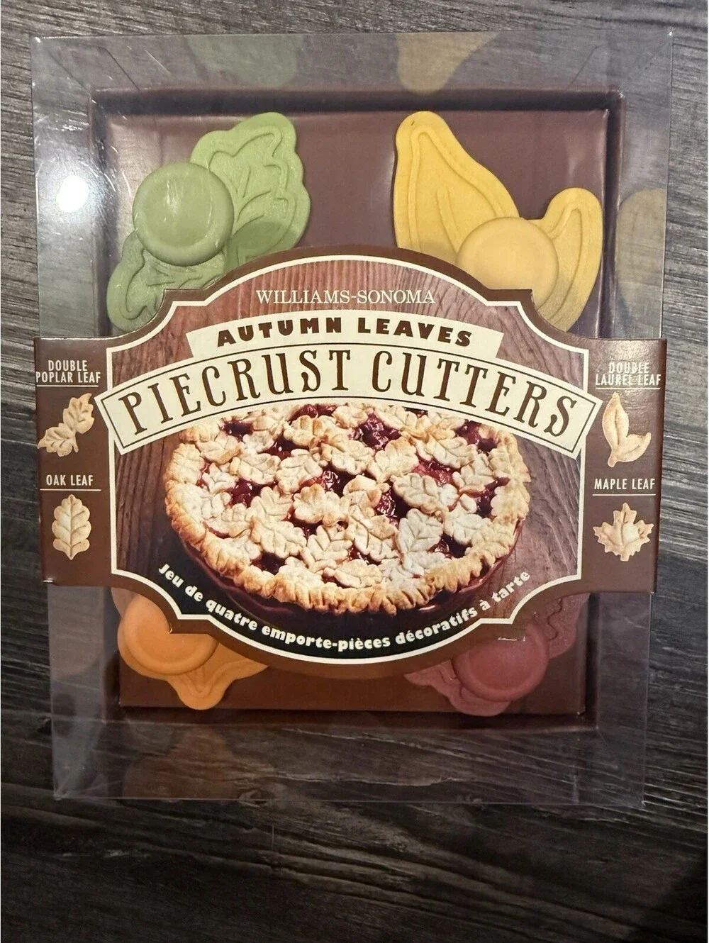 Williams Sonoma Fall Leaves Pie Crust Cutters Maple Oak Cherry Grape Leaf/New